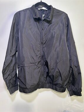 RAINS Track Jacket Black Lightweight Zip Windbreaker NWT Size Small